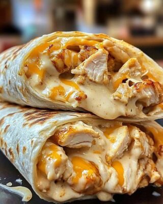 🧄🧀 Cheesy Garlic Chicken Wraps (High-Protein)