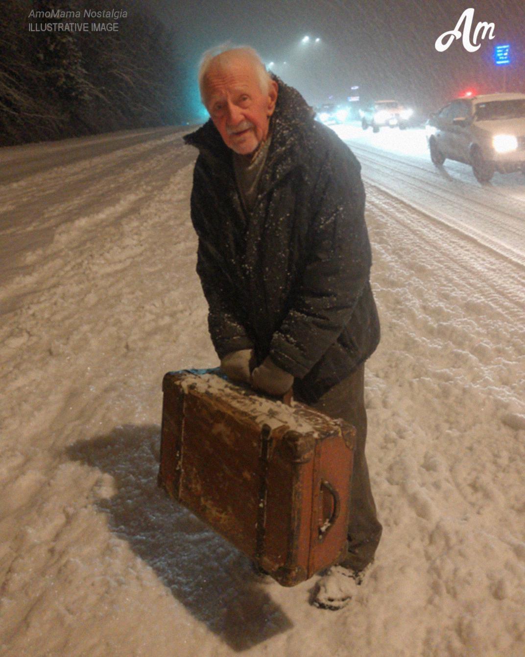 I Picked Up an Old Man on a Lonely Winter Highway – Letting Him Stay the Night Changed My Life Forever