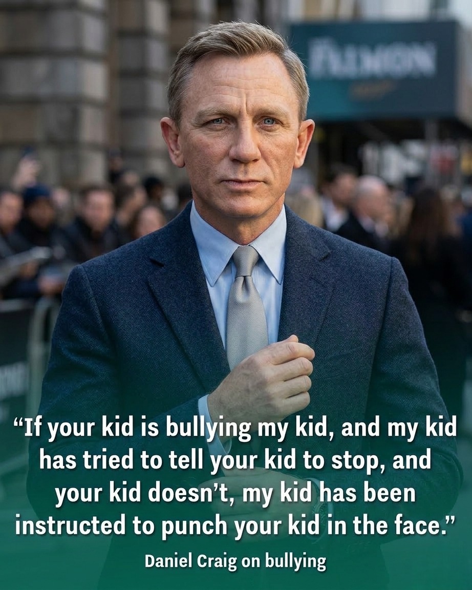 Daniel Craig Sparks Debate With Blunt Take on Bullying, Saying Children Should Defend Themselves if Warnings Are Ignored, Igniting Conversations Among Parents About Boundaries, Discipline, and Whether Physical Self-Defense Is Ever Justified When Schools and Adults Fail to Stop Repeated Bullying Situations