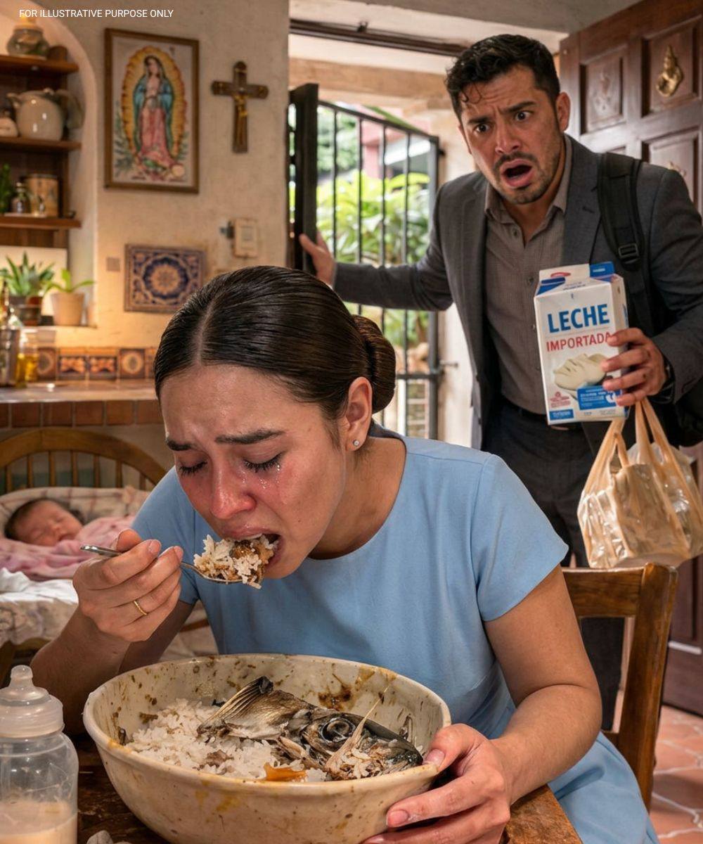 I give my mother 1.5 million pesos a month to take care of my wife after she gives birth. But when I came home unexpectedly early, I found her secretly eating a bowl of spoiled rice mixed with fish heads and bones. What happened next was even more terrifying…