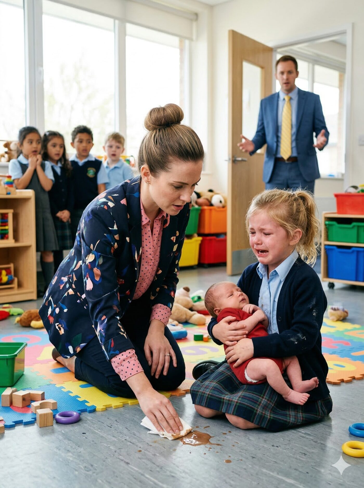 Millionaire Father Visits His Daughter’s School For A Leadership Speech — But When He Sees His 9-Year-Old Carrying Her Baby Brother, She Whispers, “Mom Told Me To Bring Him”… And He Realizes Something Is Terribly Wrong At Home