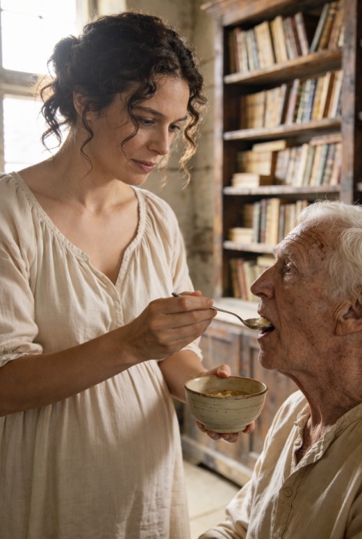 I married my 80-year-old neighbor to save her house… and then I got pregnant and her family came to ask for blood…