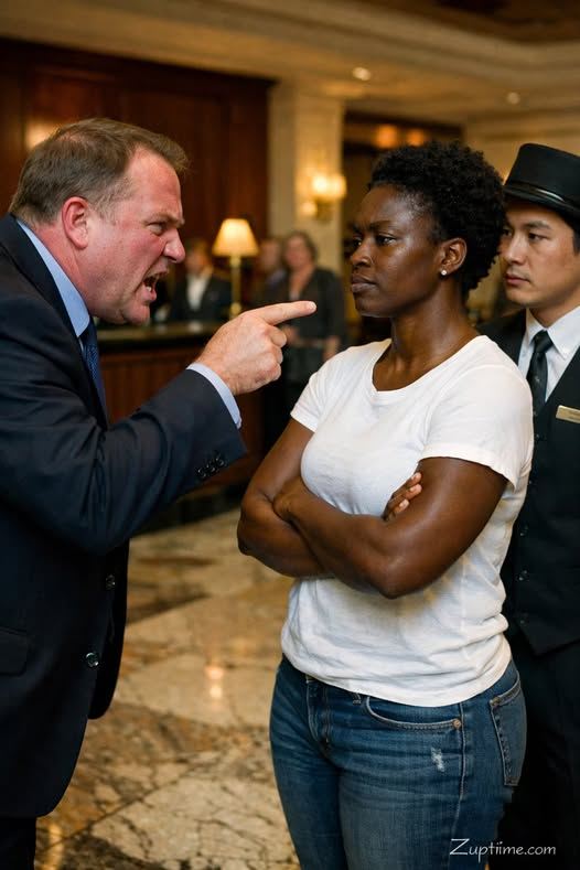 BLACK WOMAN DENIED A ROOM AT HER OWN HOTEL — 9 MINUTES LATER, SHE FIRED THE ENTIRE STAFF “Get your ghetto ass out of my hotel before I call the cops.” Derek Walsh ripped the black card from Maya Richardson’s fingers and threw it onto the marble floor. His polished Oxford shoe slammed down, grinding the $5,000-limit Centurion card into the stone like a crushed cigarette. “This is humiliating for everyone,” he sneered, raising his voice so the entire lobby could hear. “Whatever street corner you picked this fake card up from, go return it.” The front desk clerk, Sarah, gave a nervous snicker. “Should I grab the mop? That card probably has diseases on it.” Maya stood still. Her canvas sneakers didn’t shift an inch. Her worn jeans and plain white cotton shirt had clearly decided her fate in their eyes. The digital clock above the desk flashed 11:47 p.m. What they didn’t understand was that, tonight, cruelty came with consequences. “Have you ever been called trash in a place where you own everything?” Maya asked quietly as she bent down to retrieve her damaged card. The black metal was warm beneath her fingers. She straightened and tucked it into her scuffed leather messenger bag without another word. “I have a penthouse reservation,” she said calmly, placing her phone on the counter. The confirmation email glowed: Sterling Grand Hotel, penthouse suite 45501. Guest: Maya Richardson. Derek glanced at it for half a second. “Anyone can Photoshop this garbage. You think we’re idiots?” Behind him, Sarah typed quickly. “I’m checking the system now. There is a Maya Richardson booked,” she said slowly, eyes darting between the screen and Maya. “But… this can’t be right.” “What can’t be right?” Maya asked. “Well, the real Maya Richardson would be…” Sarah waved her hand vaguely. “Different. Important. You know.” Derek leaned closer across the counter, mockery thick in his voice. “Let me explain this slowly, sweetheart. This is a five-star hotel. We host Fortune 500 CEOs, A-list celebrities, foreign diplomats. Take a look around.” He gestured at the chandeliers, the Italian marble, the hand-carved mahogany desk. “Do you see anyone else here dressed like they just crawled out of a Walmart parking lot?”