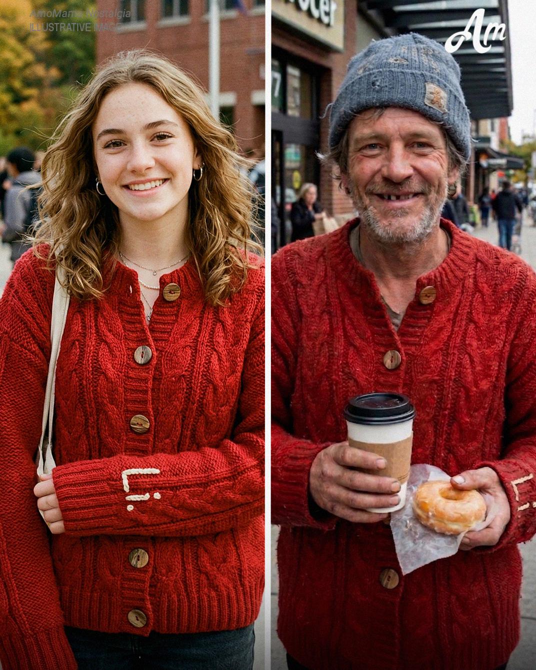 I Saw a Homeless Man Outside the Grocery Store Wearing My Missing Daughter’s Hand-Knit Red Sweater – His 4-Word Confession Made Me Drop My Groceries in Shock