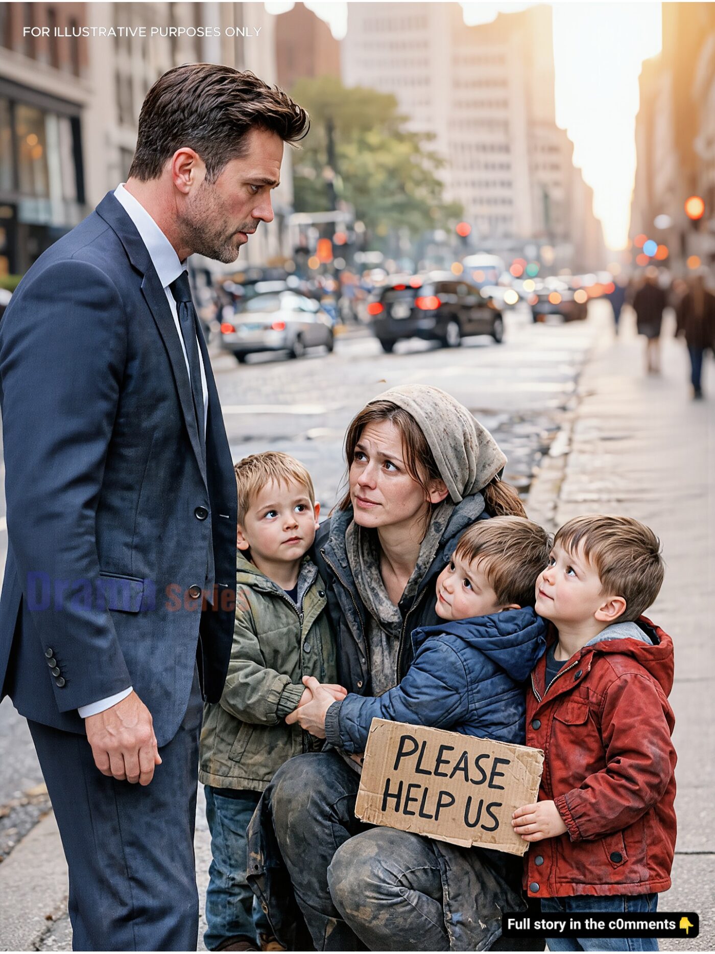 A Millionaire Saw His Ex Begging on the Street With Triplet Boys Who Looked Exactly Like Him… Then She Revealed the Truth
