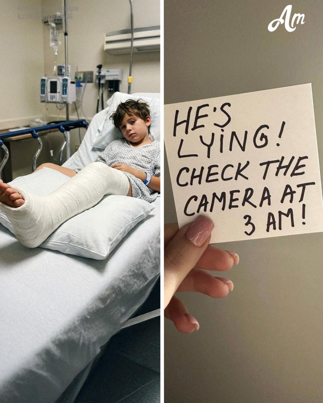 I Went to the Hospital to Care for My Son After He Broke His Leg – Then the Nurse Slipped Me a Note, ‘He’s Lying. Check the Camera at 3 a.m.’
