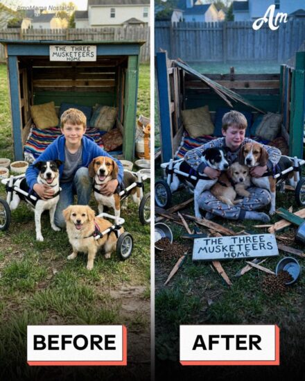 My 12-Year-Old Son Built Wheelchairs for 3 Stray Dogs – Our Neighbor Smashed Their Shelter, but 24 Hours Later, Someone Showed up at Her Door