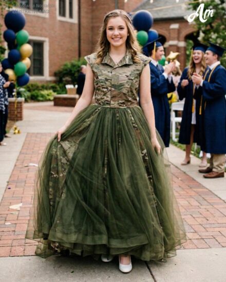I Made My Prom Dress From My Dad’s Army Uniform in His Honor – My Stepmom Teased Me Until a Military Officer Knocked on the Door and Handed Her a Note That Made Her Face Turn Pale