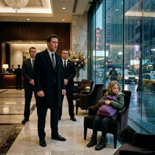 A LITTLE GIRL WAS SITTING ALONE IN A FIVE-STAR HOTEL LOBBY AFTER MIDNIGHT WHILE HER MOM WORKED SICK UPSTAIRS — AND WHEN A MAN PEOPLE IN THAT CITY WERE AFRAID TO CROSS ASKED ONE SIMPLE QUESTION, SHE GAVE ONE QUIET ANSWER THAT CHANGED THE WHOLE NIGHT.
