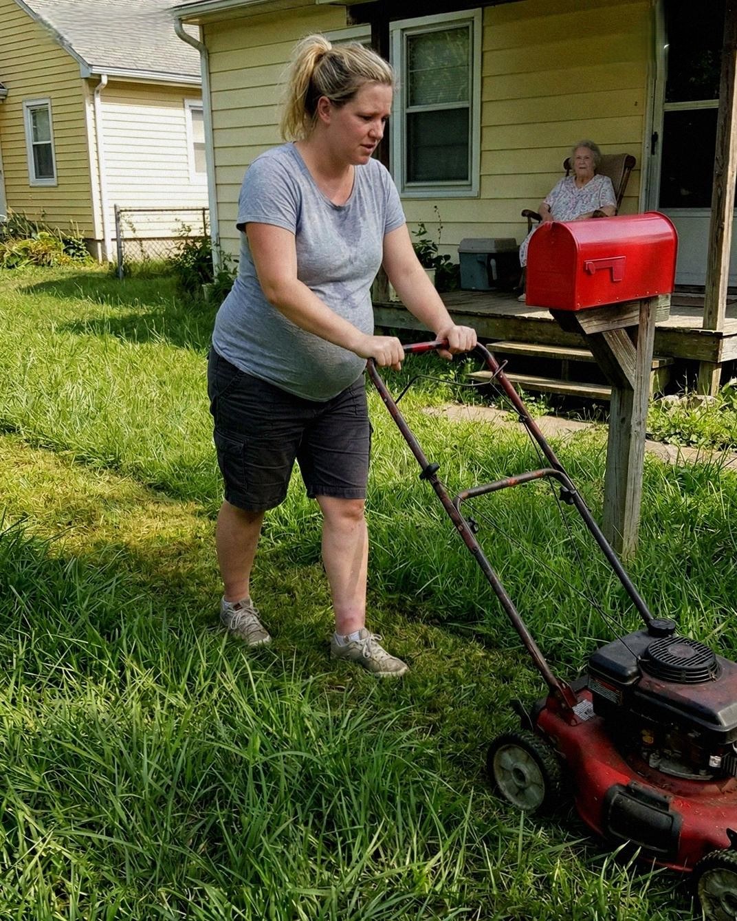 Pregnant Widow Mows Lawn for 82 Year Old Neighbor and Wakes Up to Sheriff with Life Altering News