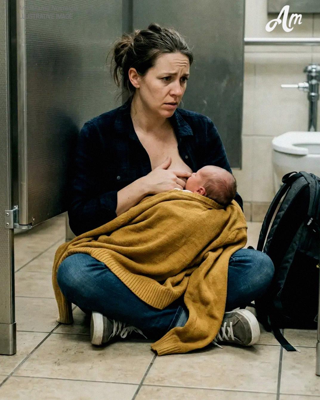 I Fed a 10-Day-Old Baby I Found in a Cold Airport Bathroom – When a Stranger Knocked on My Door the Next Day, My Heart Stopped
