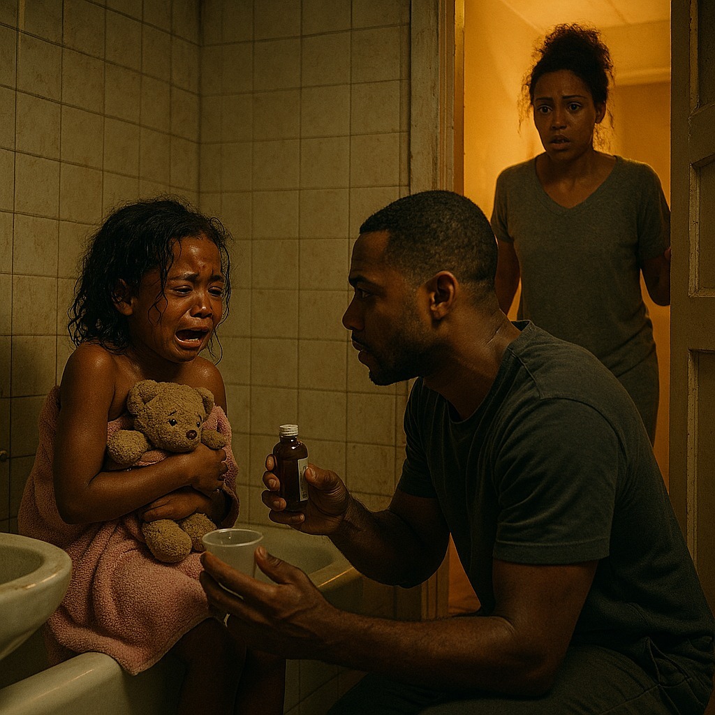 My five-year-old daughter always bathed with my husband.