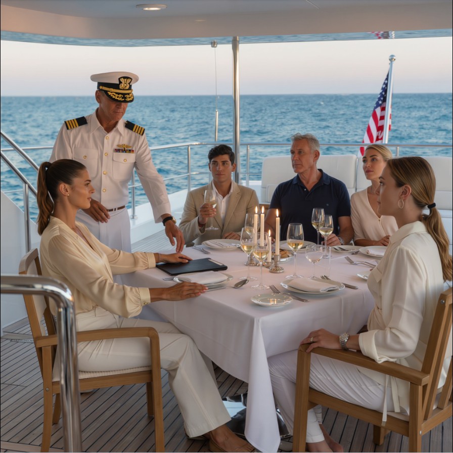 On a private yacht off the Florida coast, my brother lifted his glass and said, “I’m the new Regional Director, and you’re still nothing,” and the whole table smiled like it was just another family joke until the lead steward stopped beside my chair, said, “Welcome aboard, owner,” and my father’s face changed before Daniel even understood why.